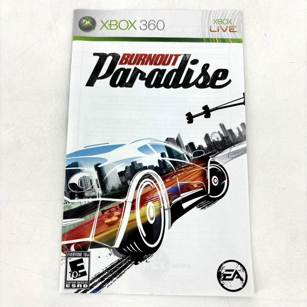 Burnout‎ Paradise Xbox 360 Complete w/ Manual